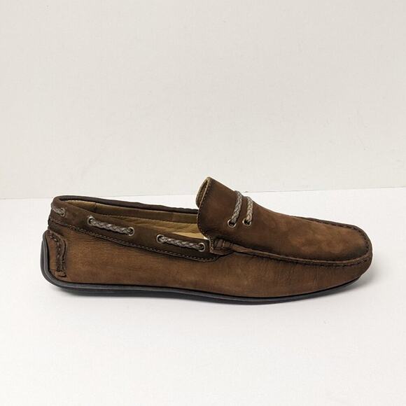Massimo Matteo Rope Driver Loafers, Tan Nubuck, Mens 7.5 M